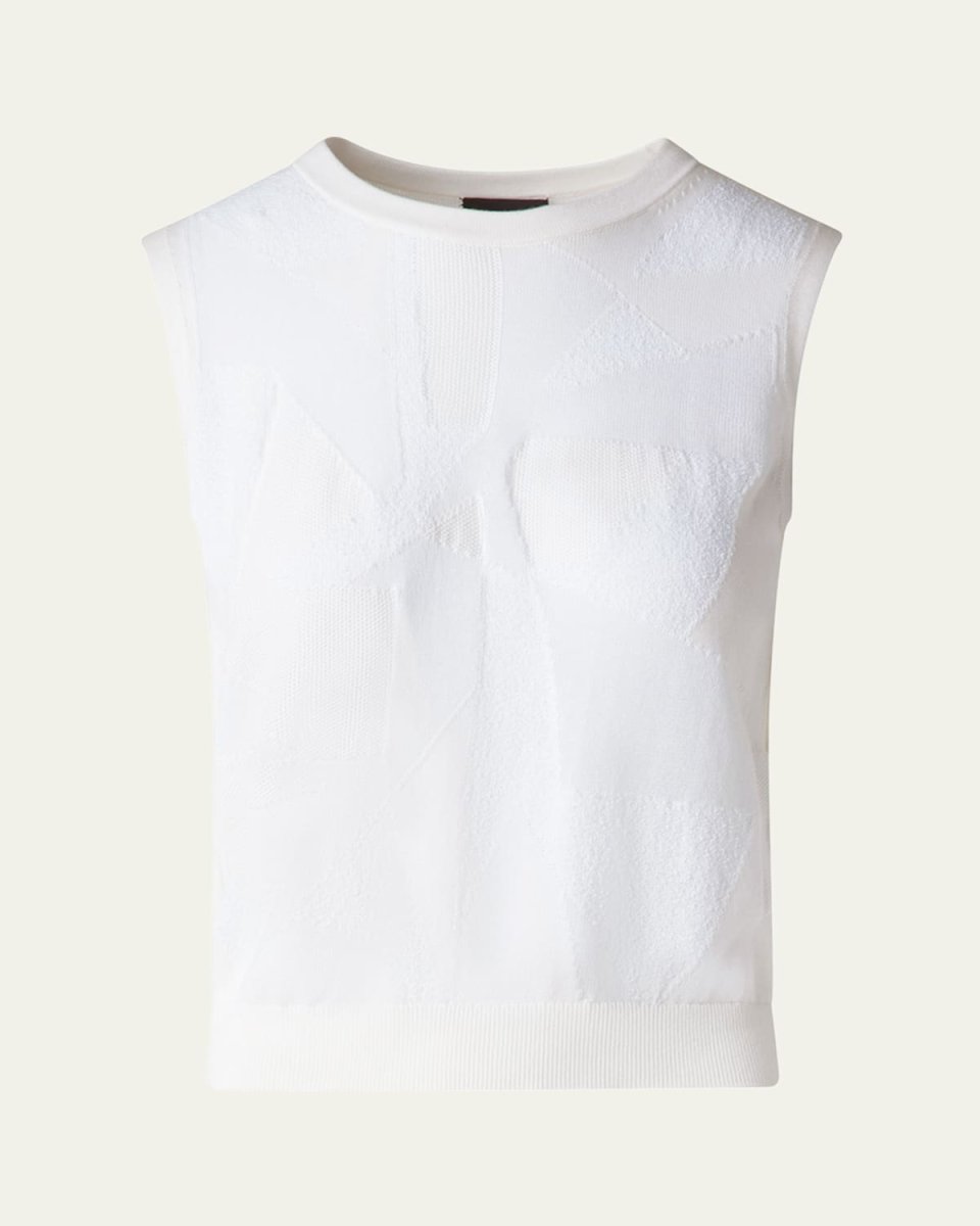 Cotton-Blend Jacquard Trapeze Rayonnant Knit Top